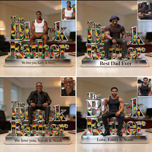 Custom Any Photo, Best Gift For Dad & Grandpa - Personalized Father Custom Shaped Acrylic Plaque