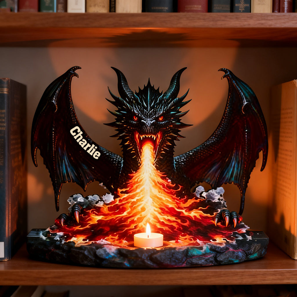 Coin lecture majestueux - Porte-bougie dragon personnalisé