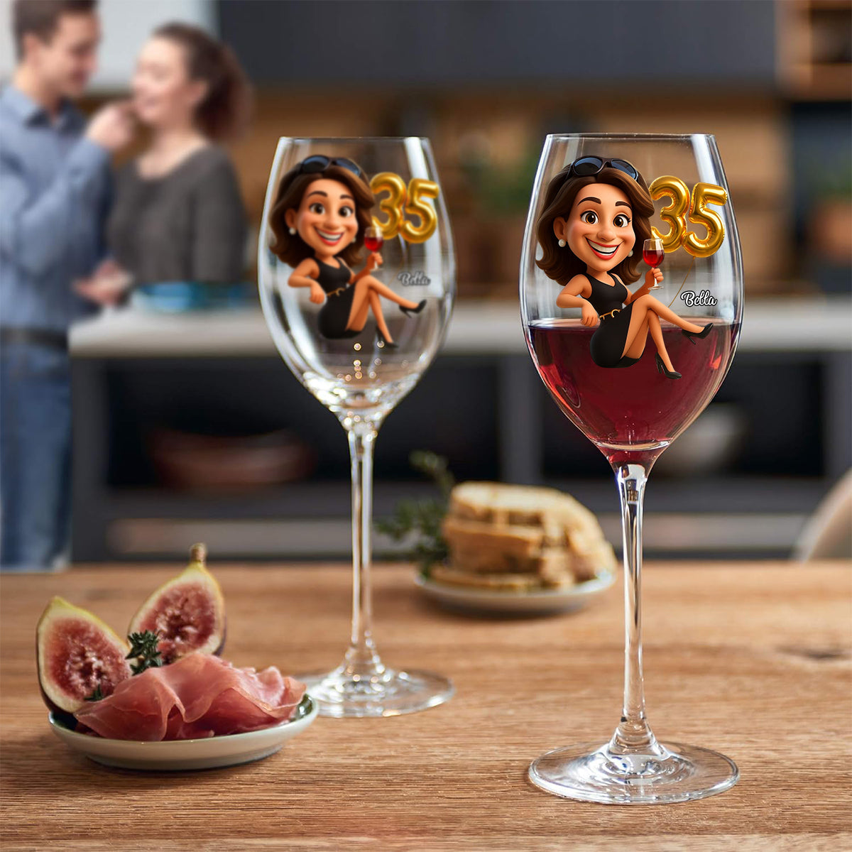 Anniversaire d'une femme - Verre à vin personnalisé à longue tige