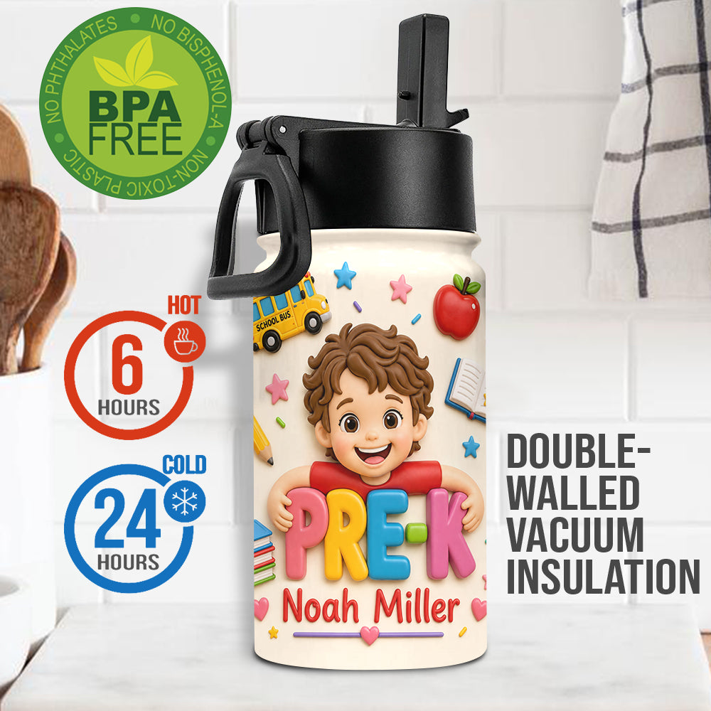 Perfect Back To School Gift - Personalized Kid Bottle With Plush Charm