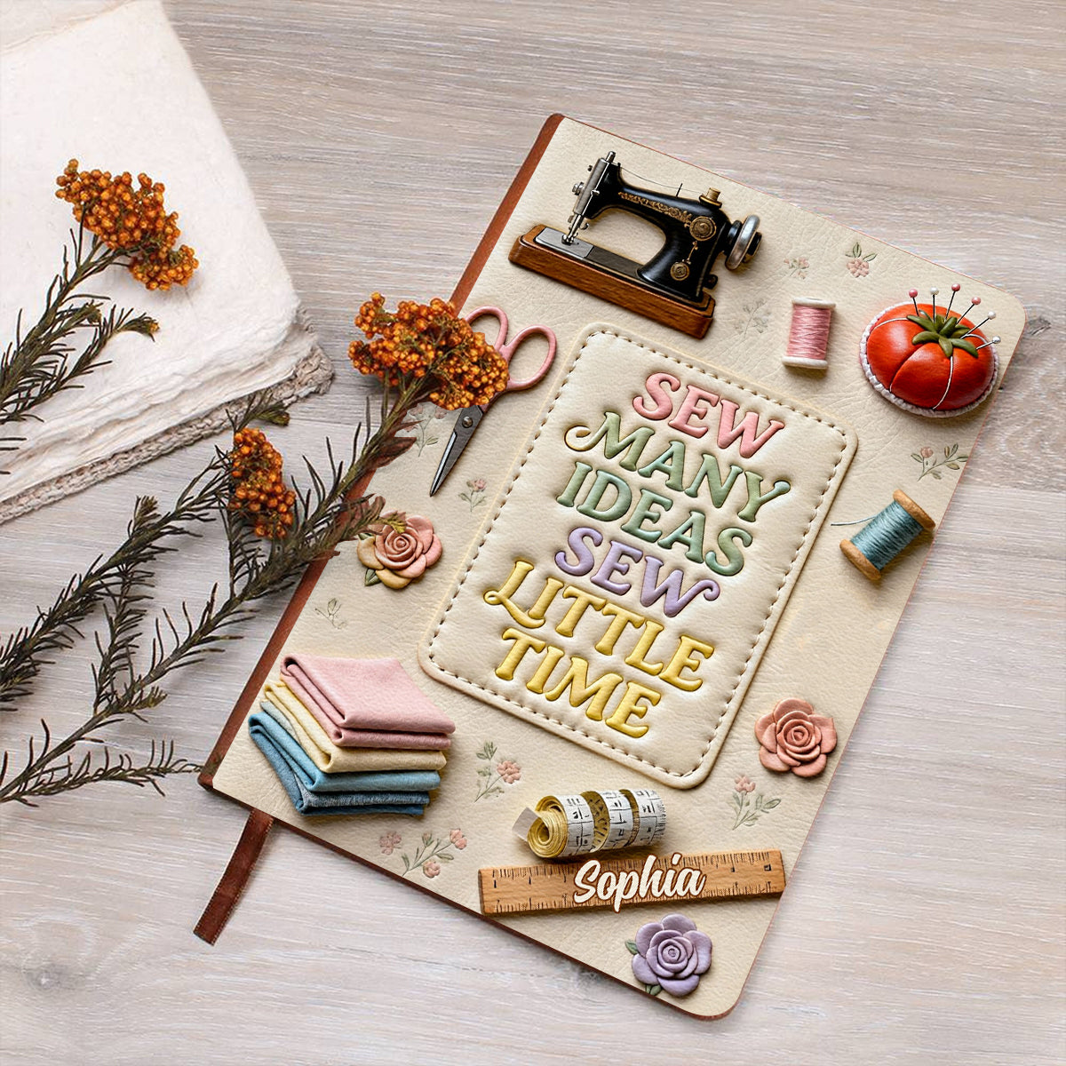 Sew Many Ideas - Personalized Sewing Leather Journal