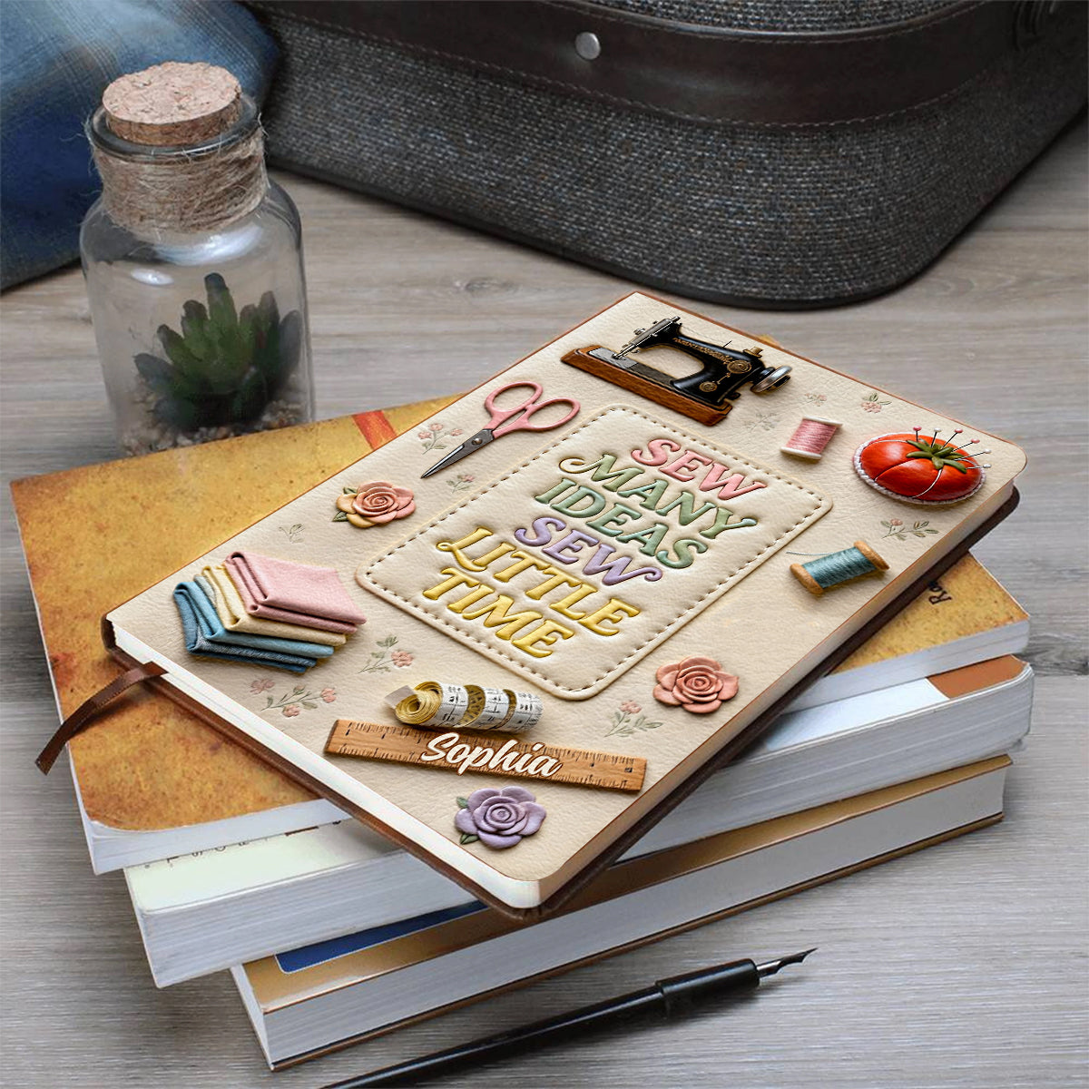 Sew Many Ideas - Personalized Sewing Leather Journal