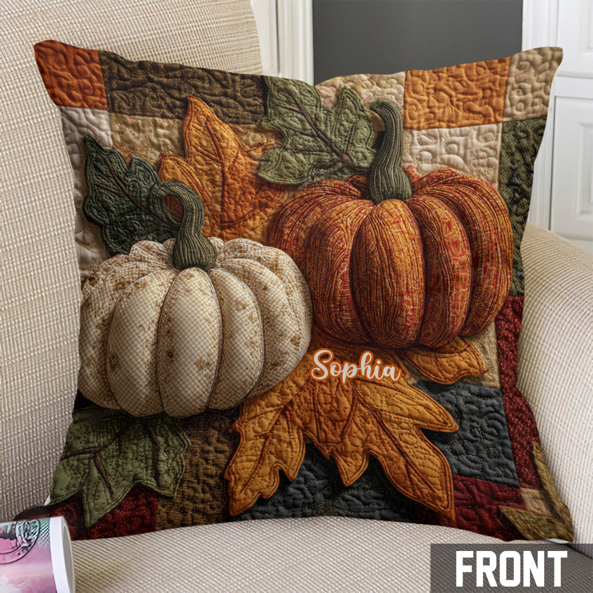 Coussin décoratif personnalisé pour l'automne