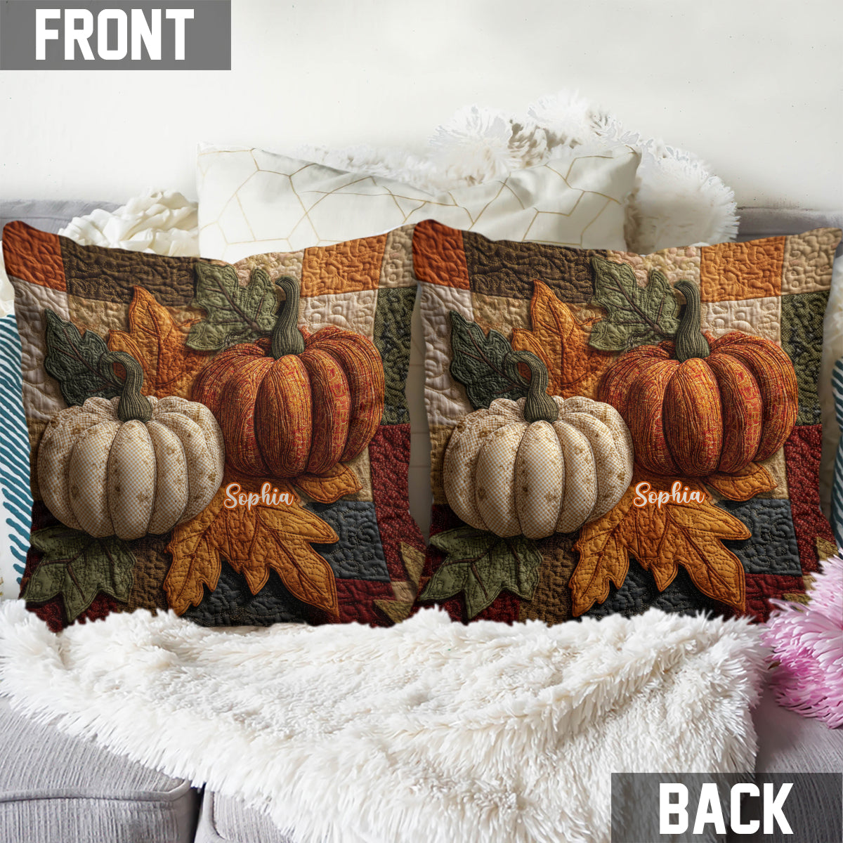 Coussin décoratif personnalisé pour l'automne