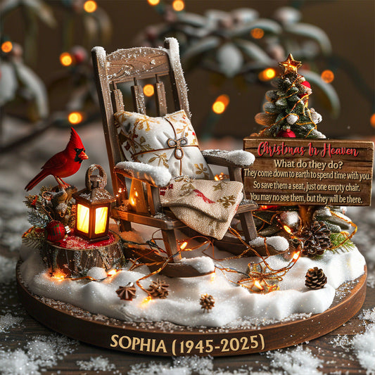 Noël au paradis - Plaque commémorative personnalisée en acrylique de forme personnalisée