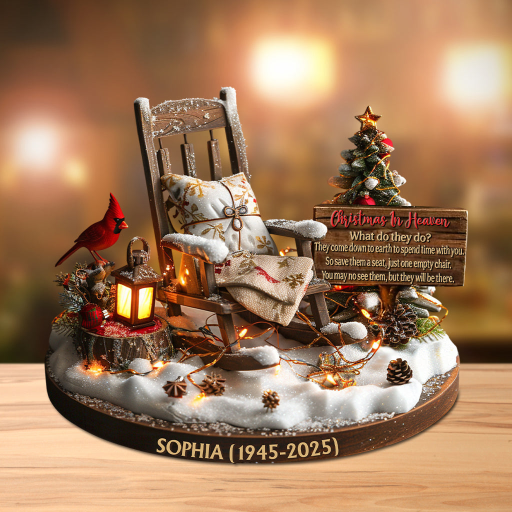 Noël au paradis - Plaque commémorative personnalisée en acrylique de forme personnalisée
