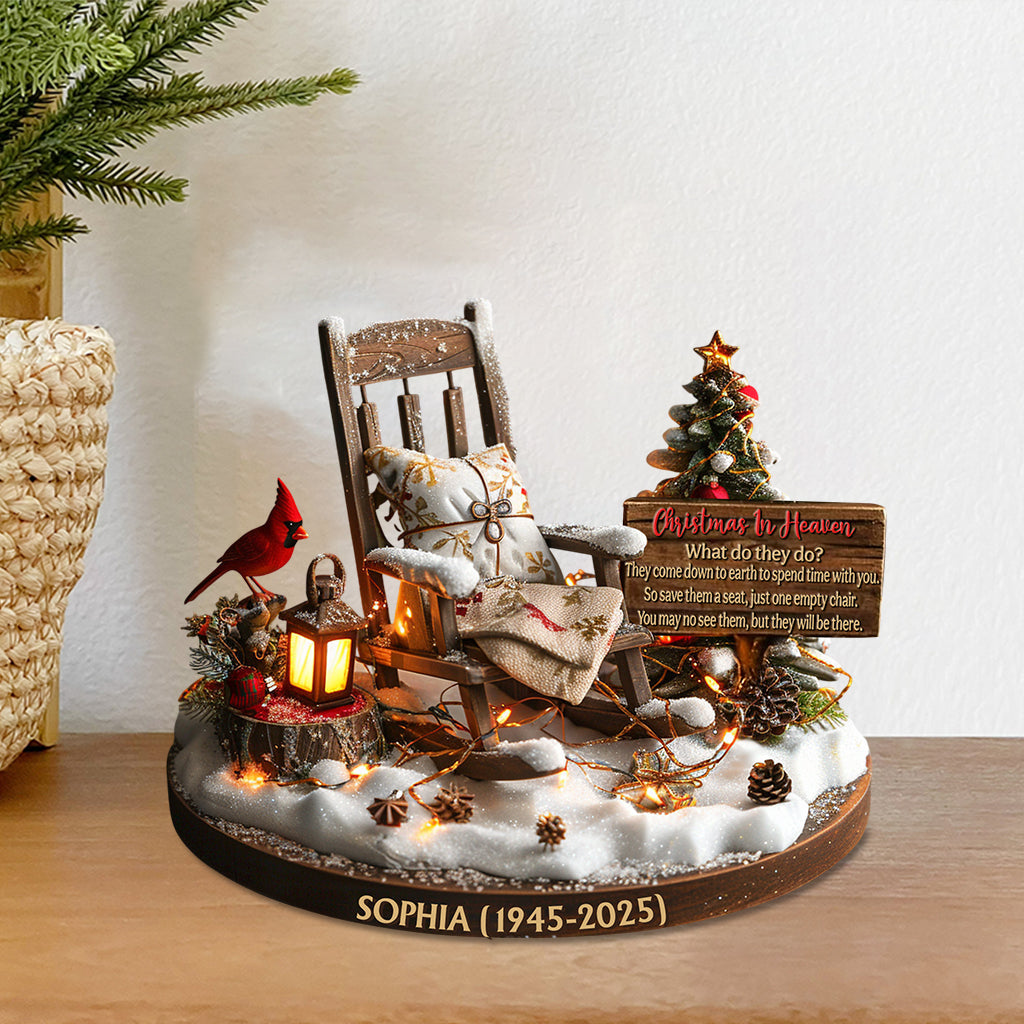 Noël au paradis - Plaque commémorative personnalisée en acrylique de forme personnalisée