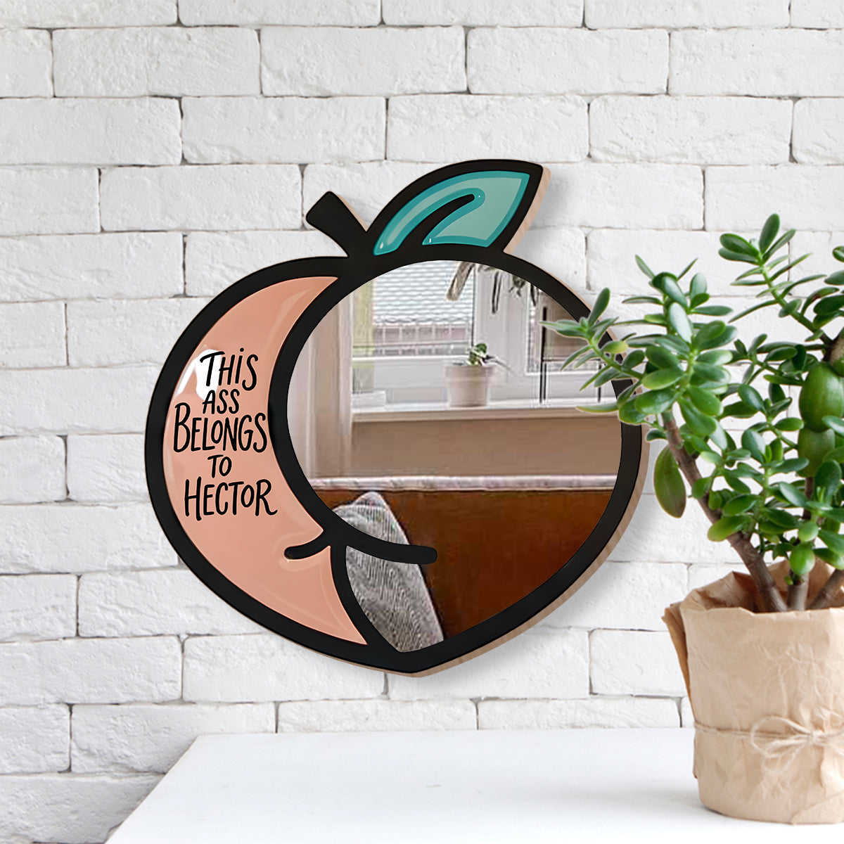 Cette pêche appartient à - Miroir mural personnalisé pour couple