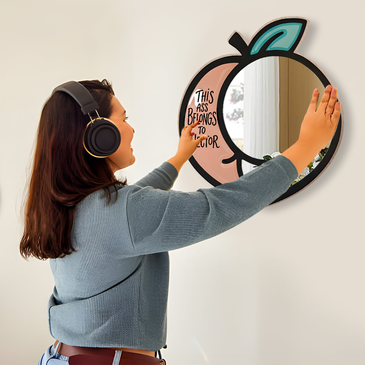 Cette pêche appartient à - Miroir mural personnalisé pour couple