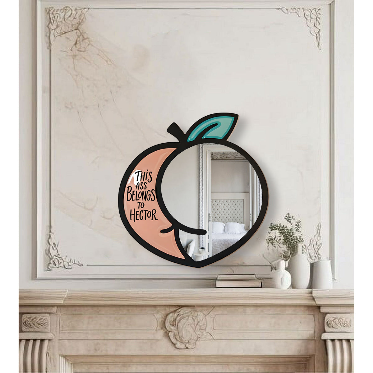 Cette pêche appartient à - Miroir mural personnalisé pour couple