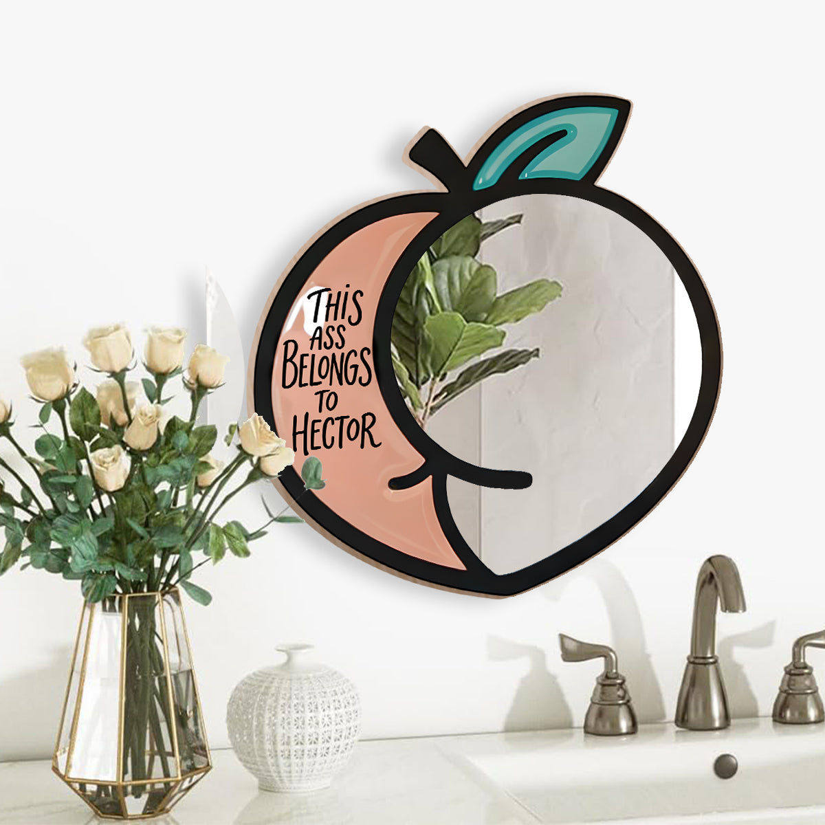 Cette pêche appartient à - Miroir mural personnalisé pour couple