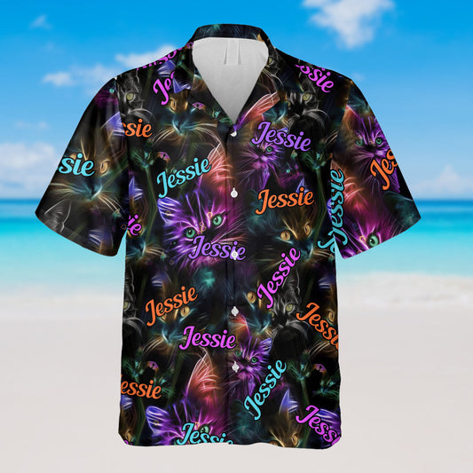Cat Neon - Personalized Cat Hawaiian Shirt