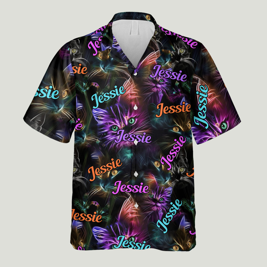 Cat Neon - Personalized Cat Hawaiian Shirt