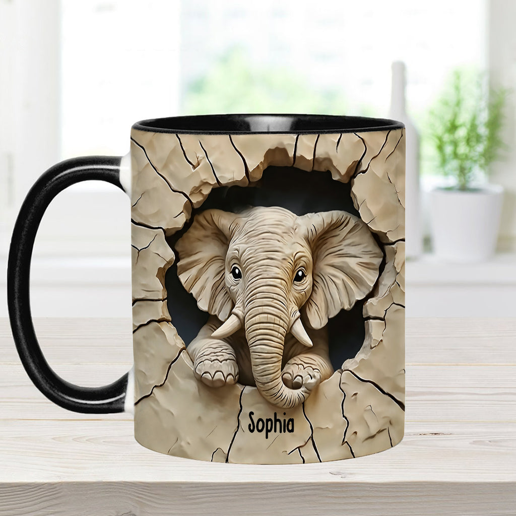 Love Elephant - Personalized Elephant Accent Mug