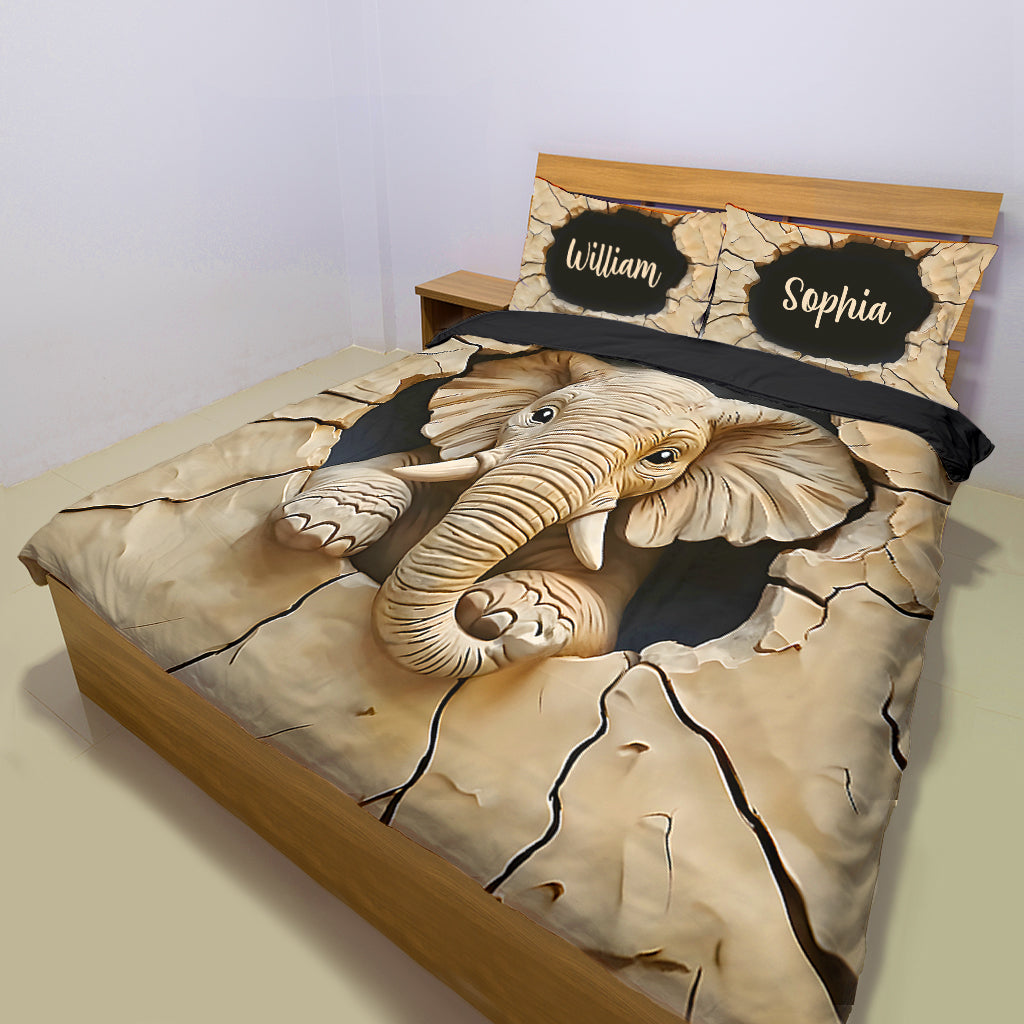 Love Elephant - Personalized Elephant Bedding Set