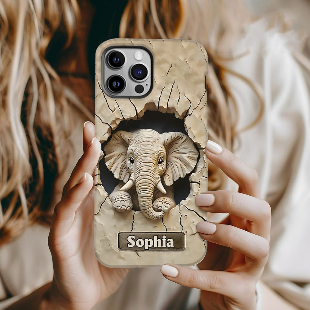 Love Elephant - Personalized Elephant Full Print Phone Case