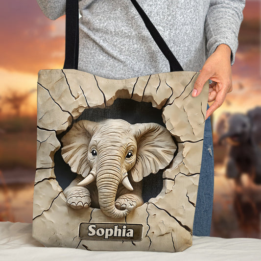 Love Elephant - Personalized Elephant Tote Bag