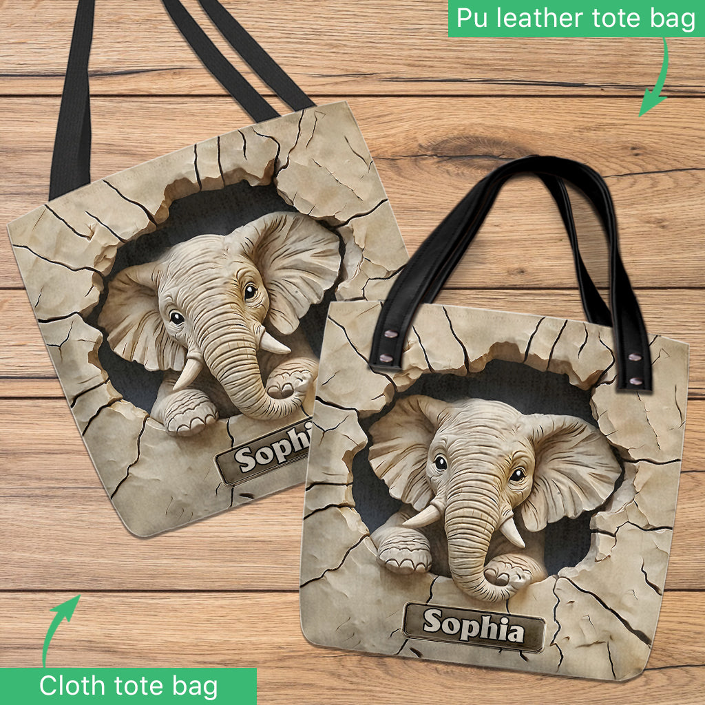 Love Elephant - Personalized Elephant Tote Bag