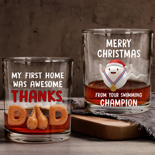 De la part de votre champion de natation - Verre à whisky familial
