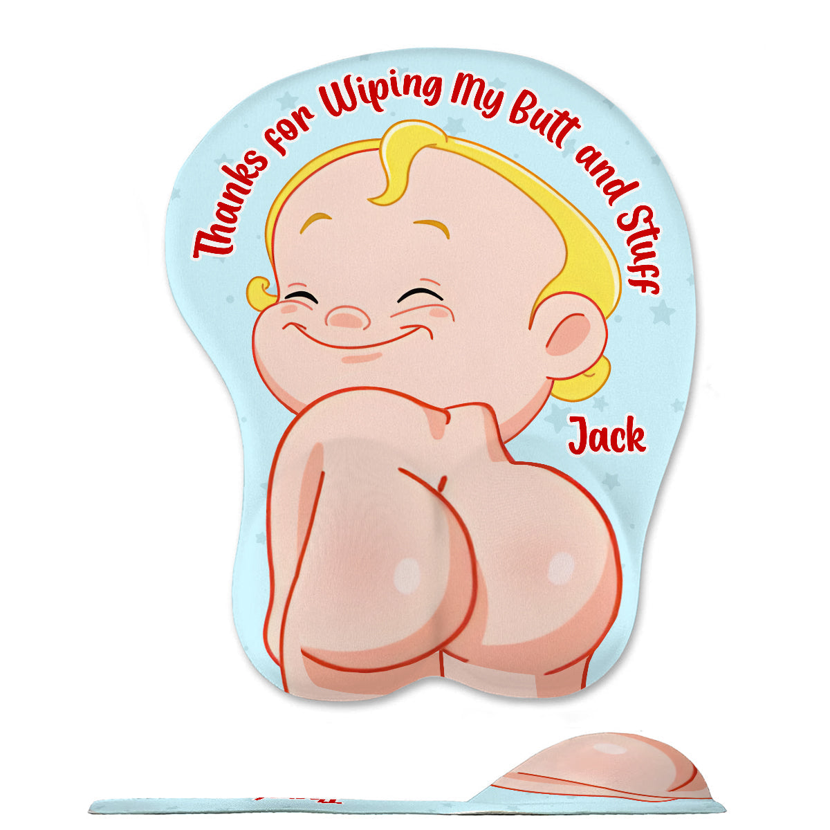 Funny Dad Gift - Dear Dad Thanks for Wiping My Butt and Stuff - Personalized Father 3D Mouse Pad