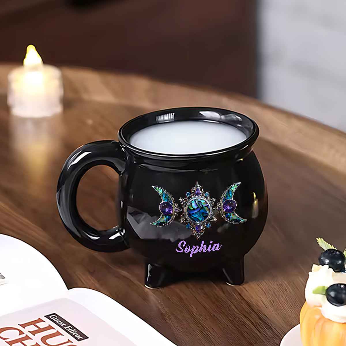 Mug Chaudron de Sorcière Personnalisé - Triple Lune Magnifique