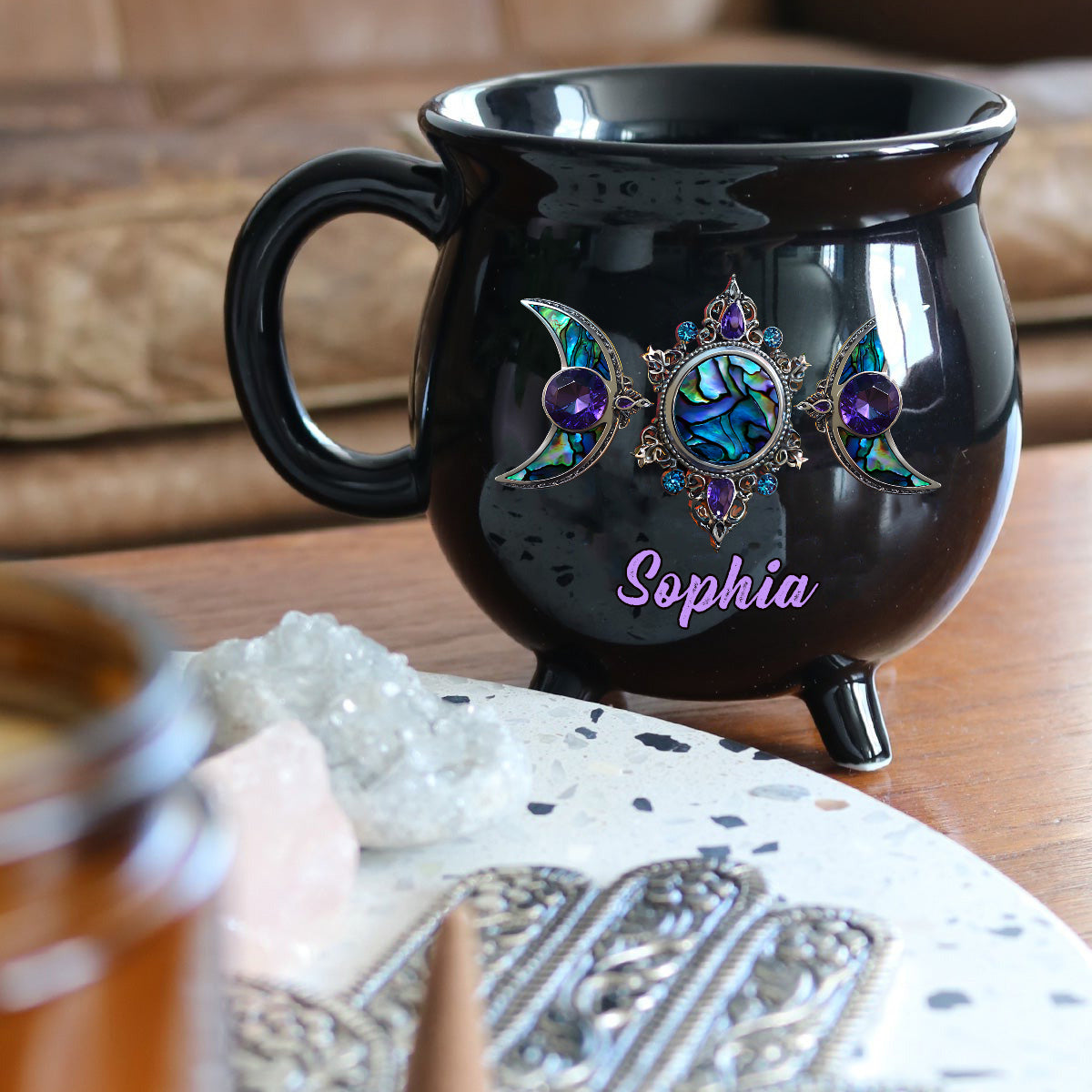 Mug Chaudron de Sorcière Personnalisé - Triple Lune Magnifique