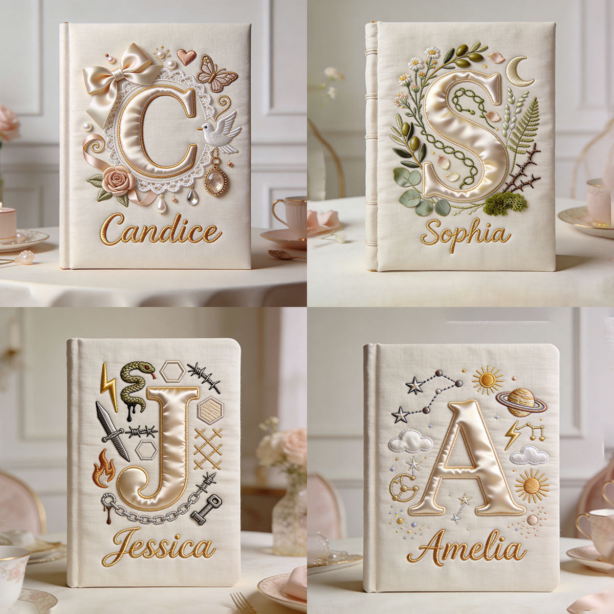 Carnet en cuir personnalisé avec votre initiale - Journal intime en cuir à l'image de l'amour-propre