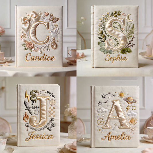 Carnet en cuir personnalisé avec votre initiale - Journal intime en cuir à l'image de l'amour-propre