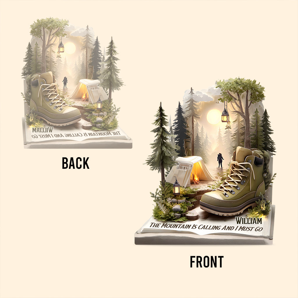 The Mountain Is Calling And I Must Go - Personalized Camping Custom Shaped Acrylic Plaque