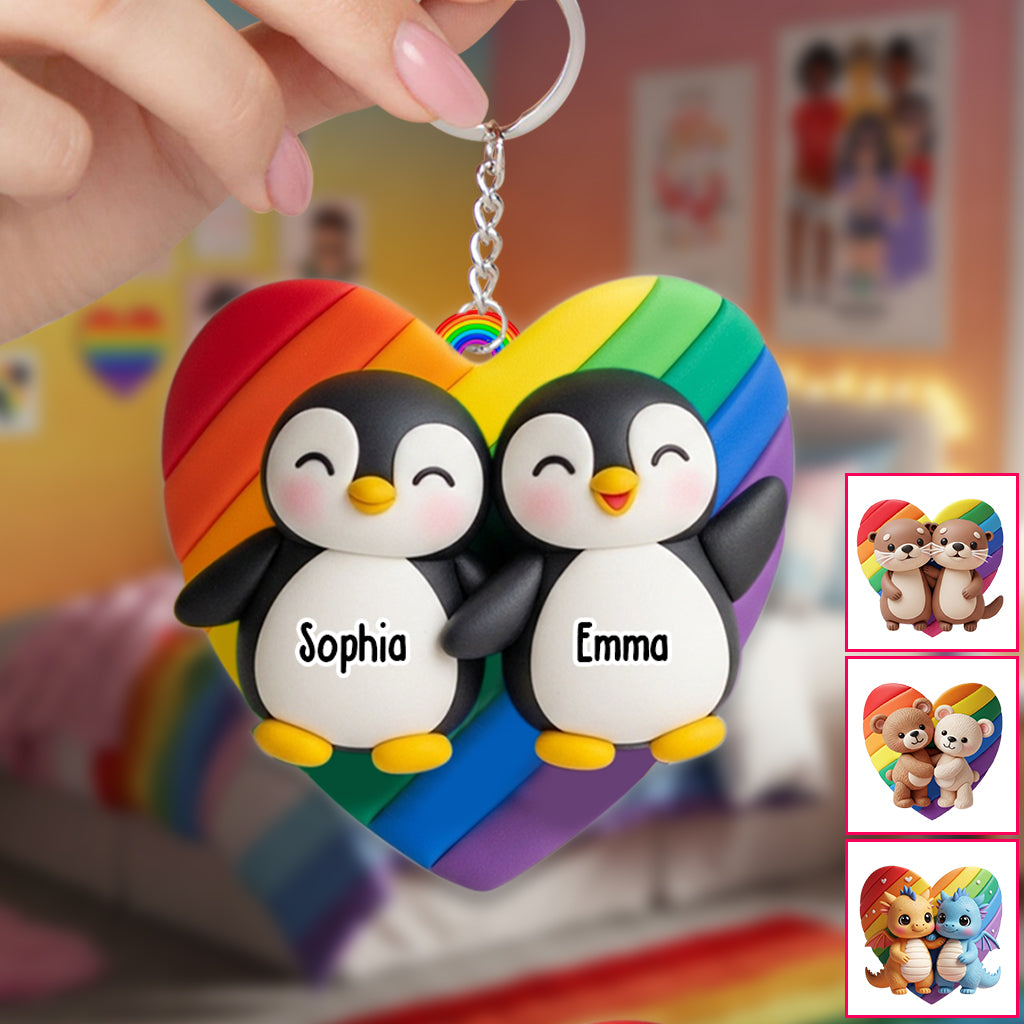 L'amour est l'amour - Porte-clés personnalisé de soutien à la communauté LGBT