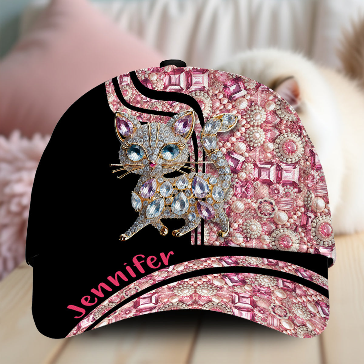 Juste une fille qui aime les chats - Casquette classique personnalisée avec un chat