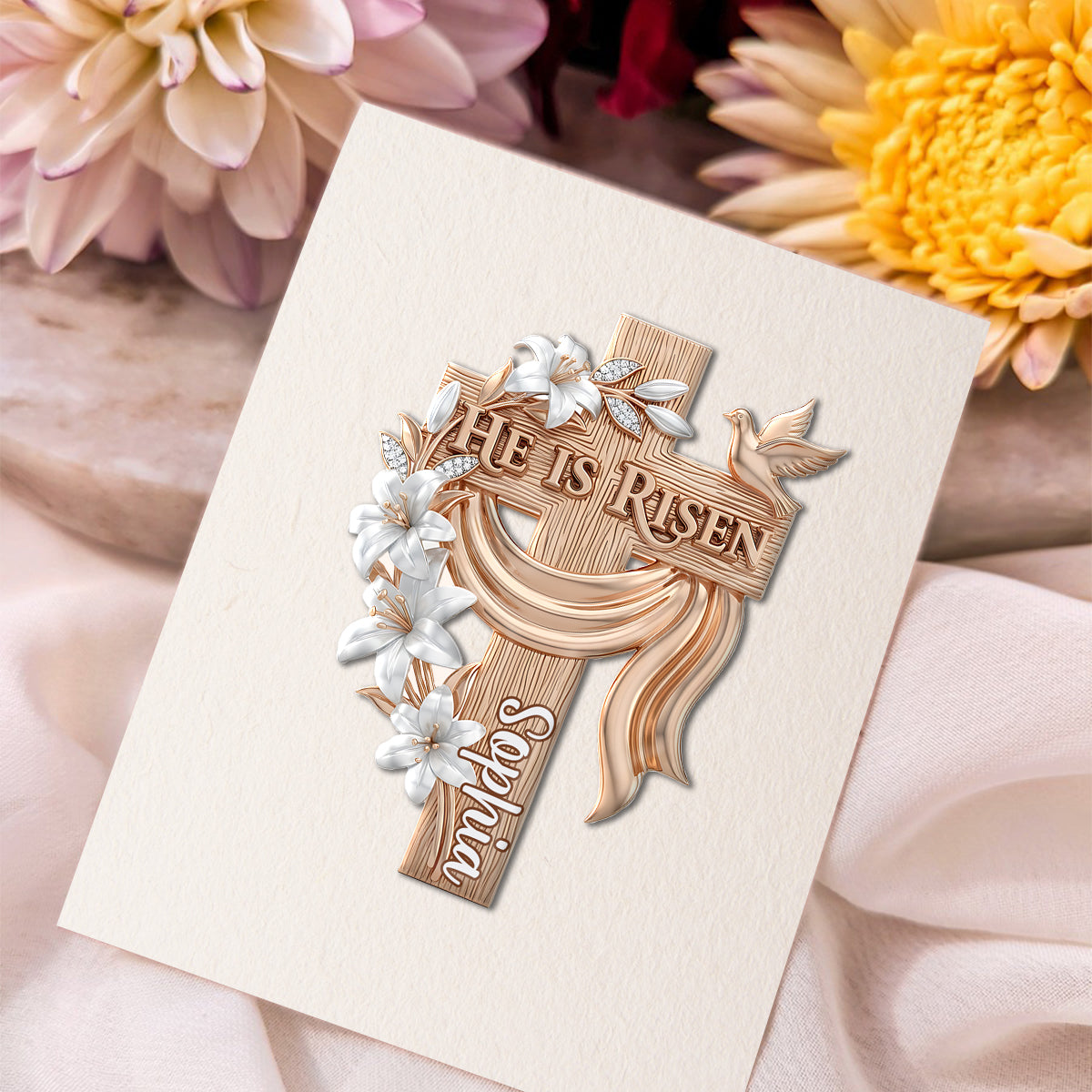 Il est ressuscité - Épinglette chrétienne personnalisée