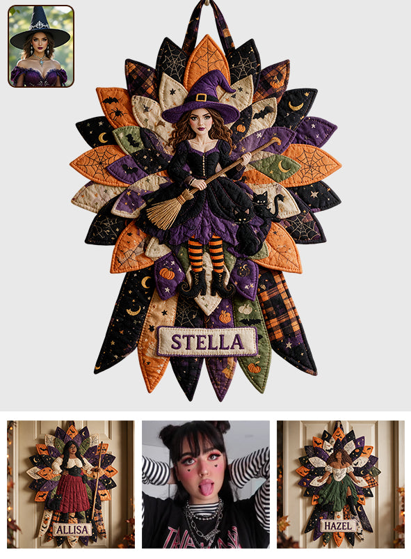 Halloween Witch - Personalized Witch Quilted Door Hanger
