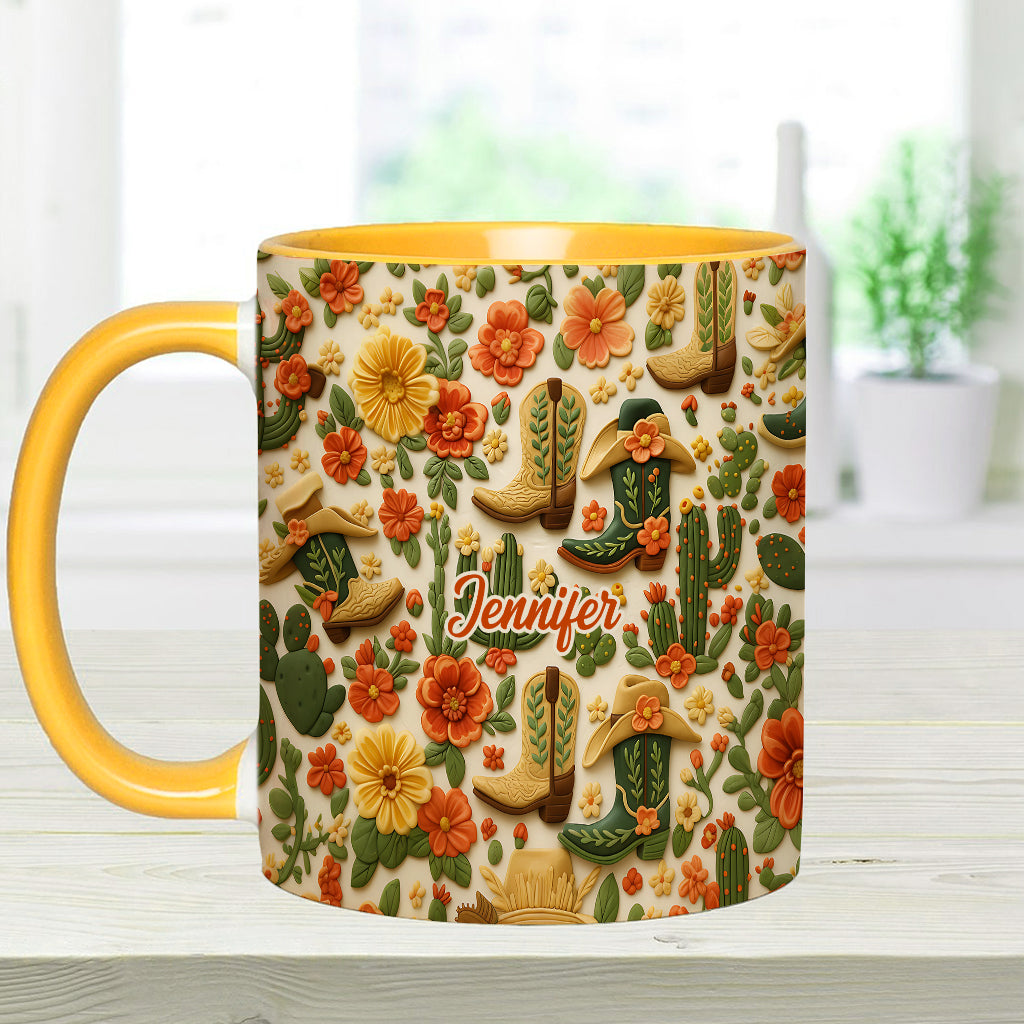Bottes de cowgirl Cactus - Mug personnalisé à motif cowgirl