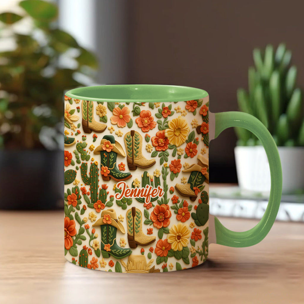 Bottes de cowgirl Cactus - Mug personnalisé à motif cowgirl