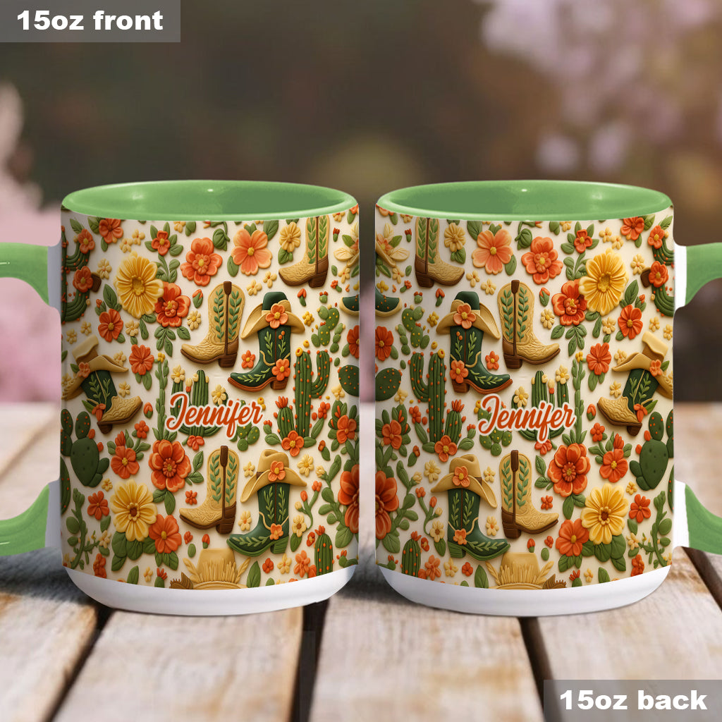 Bottes de cowgirl Cactus - Mug personnalisé à motif cowgirl