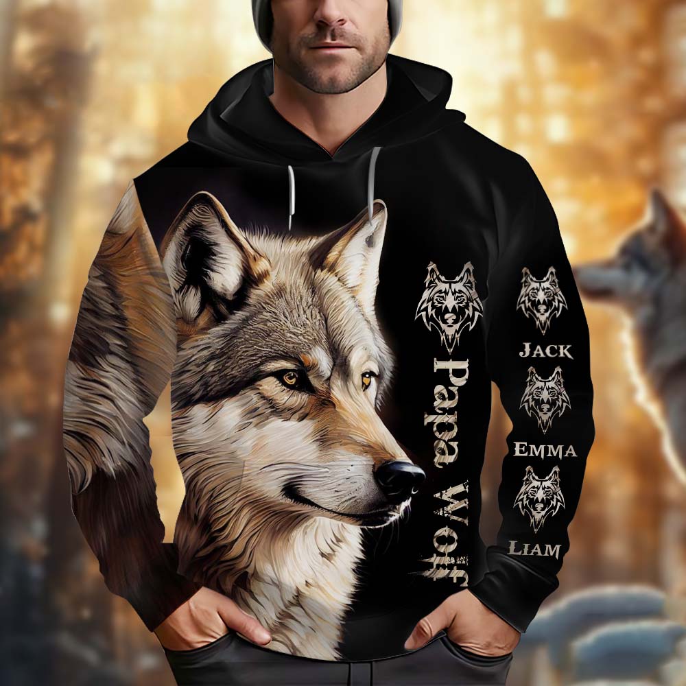 Papa Loup - T-shirt personnalisé pour père