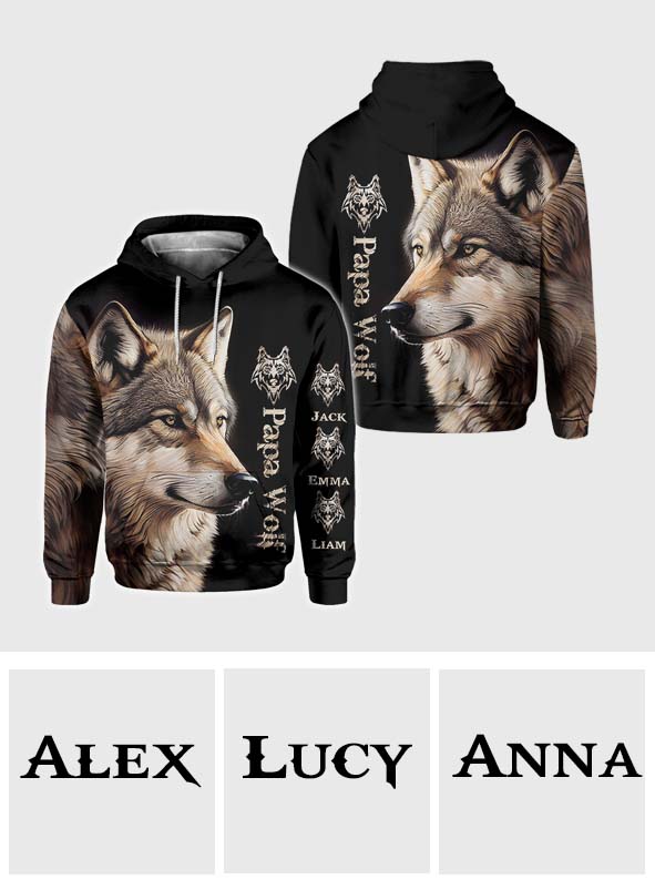 Papa Loup - T-shirt personnalisé pour père