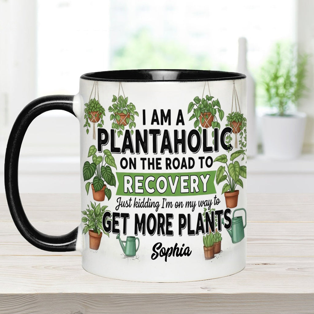 Plantaholic On The Road To Recovery - Personalized Gardening Accent Mug