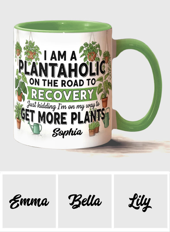 Plantaholic On The Road To Recovery - Personalized Gardening Accent Mug