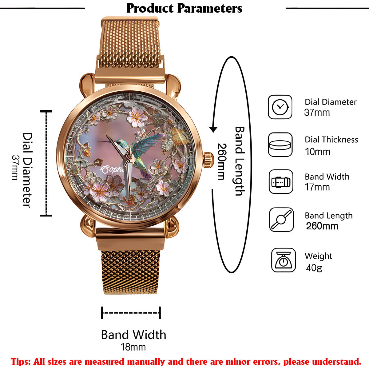 Beautiful Hummingbird - Personalized Hummingbird Women Hand Watch