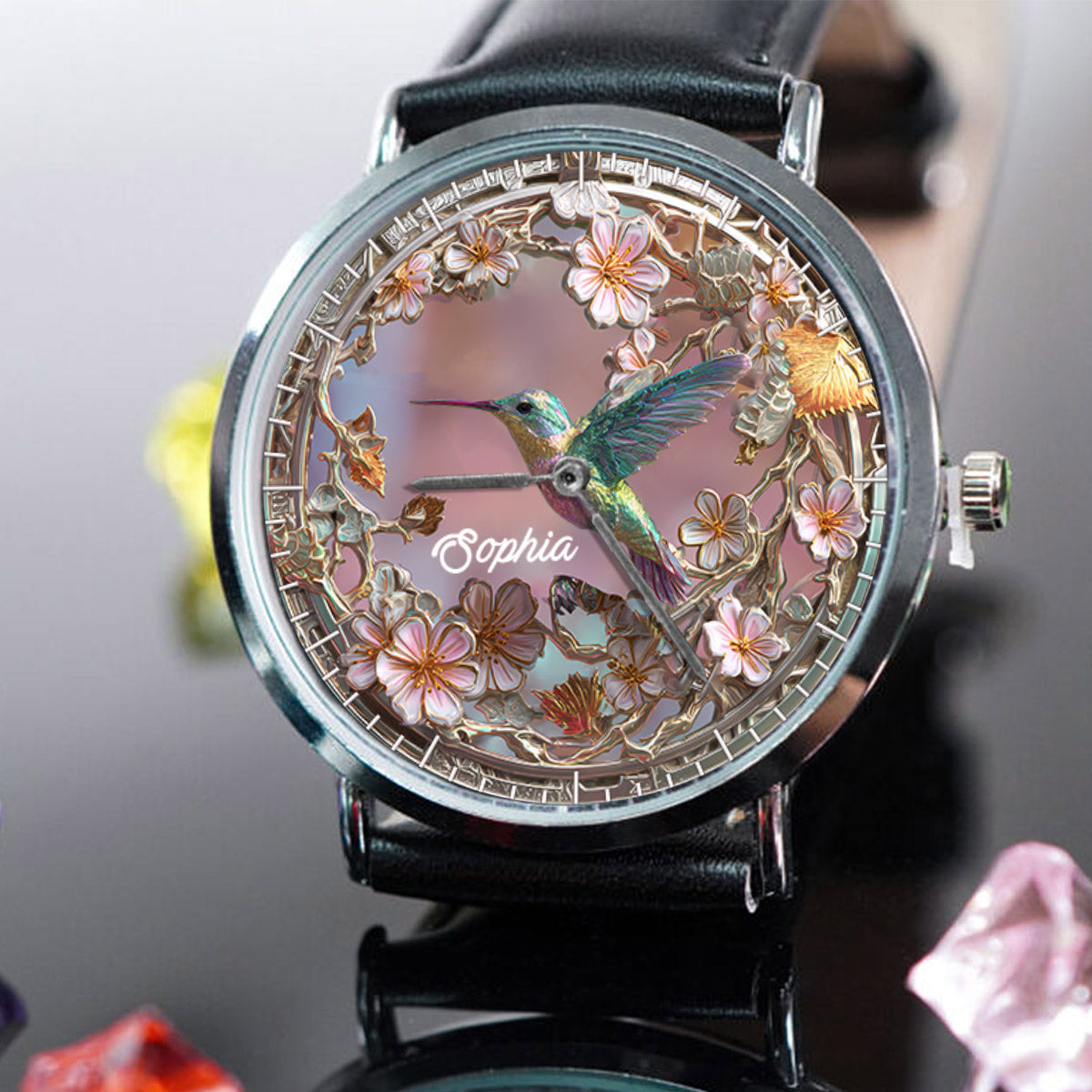 Beautiful Hummingbird - Personalized Hummingbird Women Hand Watch