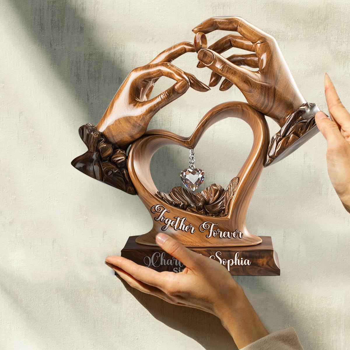 Fiançailles, anniversaire de mariage - Plaque en bois personnalisée pour couple - Plaque en bois sur mesure