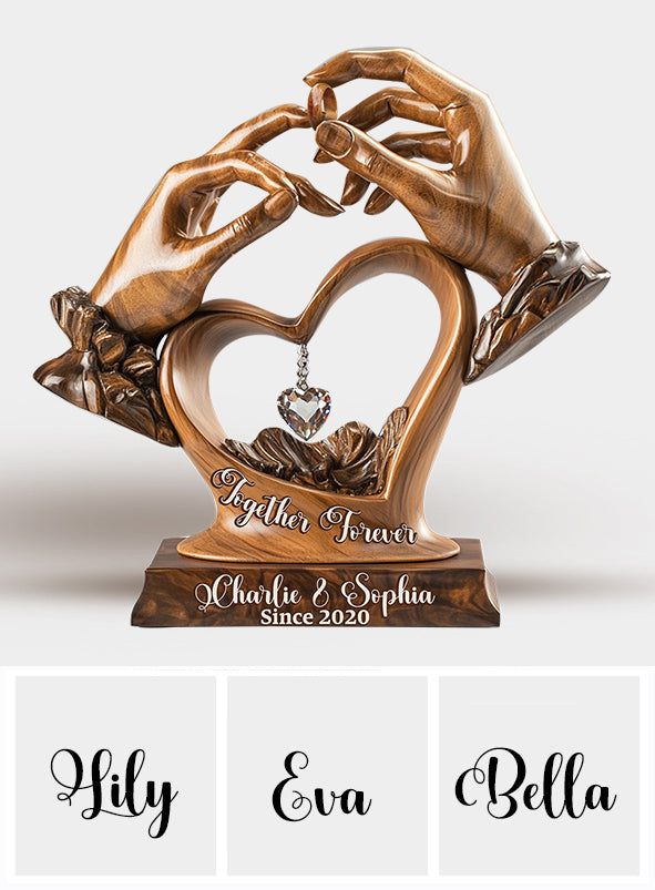 Fiançailles, anniversaire de mariage - Plaque en bois personnalisée pour couple - Plaque en bois sur mesure