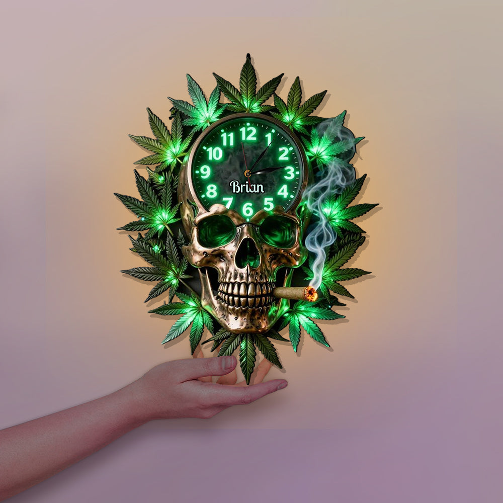 Stoners & Smokers - Personalized Weed LED Light Wall Clock