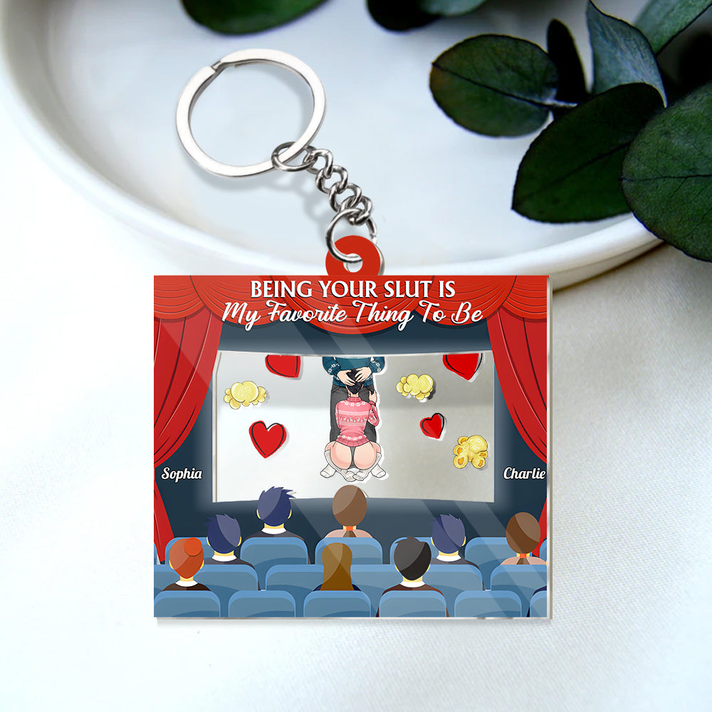 Love in Cinema - Personalized Couple Shaker Keychain