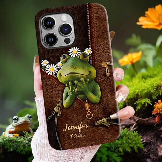 Coque de téléphone personnalisée avec motif grenouilles mignonnes - Coque de téléphone imprimée intégralement avec des grenouilles mignonnes