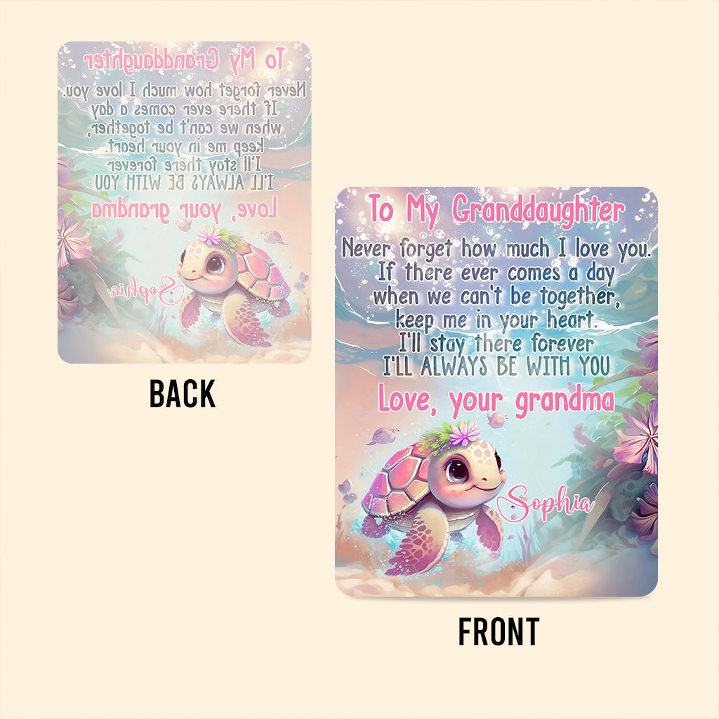 À ma petite-fille, Tortue, Esprit marin - Plaque acrylique personnalisée pour enfant, forme sur mesure