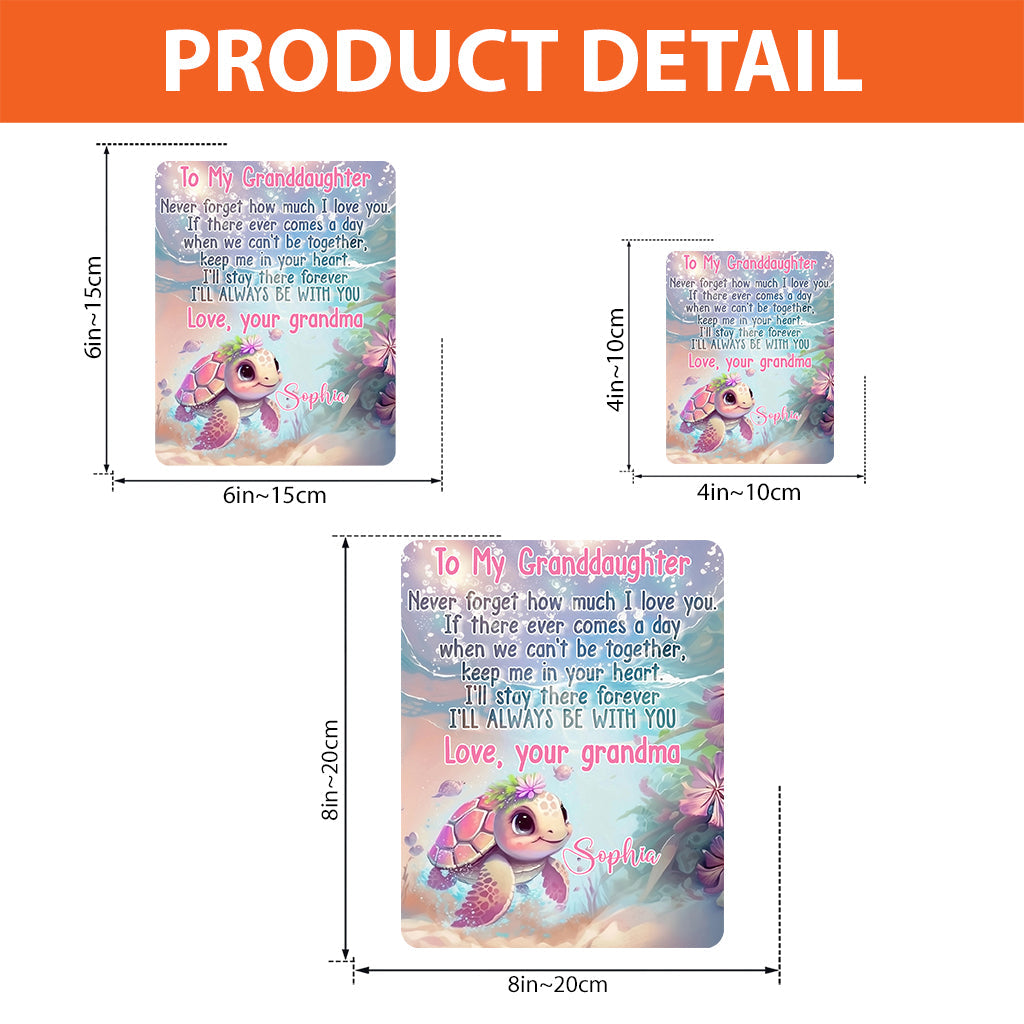 À ma petite-fille, Tortue, Esprit marin - Plaque acrylique personnalisée pour enfant, forme sur mesure