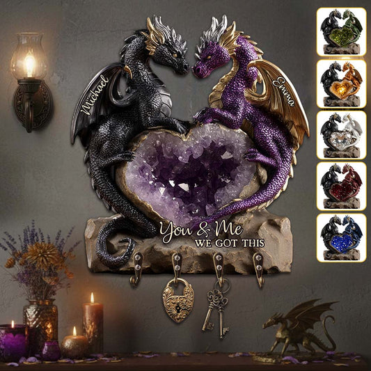 Toi et moi, on gère ! - Porte-manteau suspendu personnalisé en forme de dragon